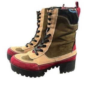 Step Lively Combat Boot with Platform Lug Sole